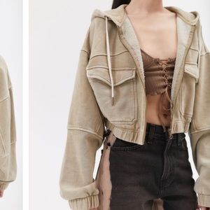 urban outfitters beige hoodie sweatshirt